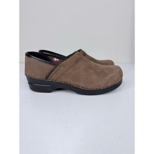 Sanita Womens Antique Brown Professional Oil Closed Leather Danish Clogs Size 39